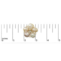 18K Rose Gold 3/8 Cttw Diamond and Freshwater Pearl Blossom Stud Earrings