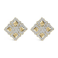 18K yellow gold ring with cluster of round diamond stones, 5 ct total