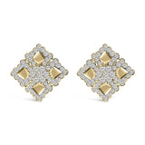18K yellow gold ring with cluster of round diamond stones, 5 ct total thumbnail 1
