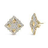18K Yellow Gold Diamond 5 1/5 Cttw Geometric Cluster Stud Earrings-1 thumbnail 2