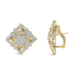 18K Yellow Gold Diamond 5 1/5 Cttw Geometric Cluster Stud Earrings-3 thumbnail 4