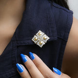 18K Yellow Gold Diamond 5 1/5 Cttw Geometric Cluster Stud Earrings-2 thumbnail 3