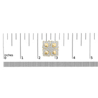 18K Yellow Gold Diamond 5 1/5 Cttw Geometric Cluster Stud Earrings