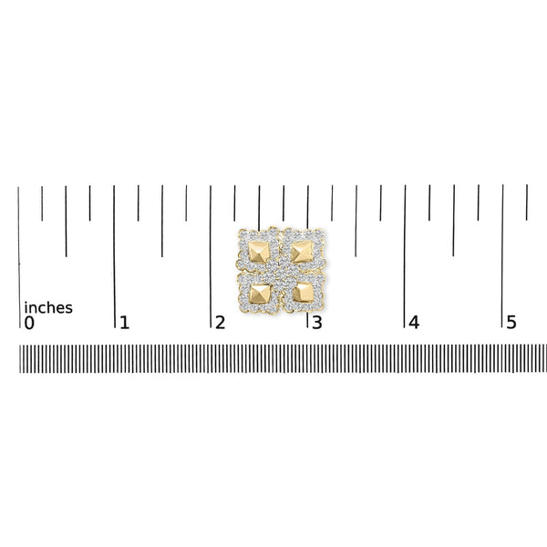 18K Yellow Gold Diamond 5 1/5 Cttw Geometric Cluster Stud Earrings