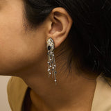 14K Yellow Gold 1.0 Cttw Diamond and Blue Sapphire Chandelier Earrings-2 thumbnail 3