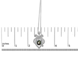 18K 3/4 Cttw Diamond and 12.5 MM Cultured Black Tahitian Pearl Heart Pendant Necklace (G-H Color, SI1-SI2 Clarity) - 18
