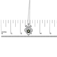 18K 3/4 Cttw Diamond and 12.5 MM Cultured Black Tahitian Pearl Heart Pendant Necklace (G-H Color, SI1-SI2 Clarity) - 18