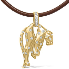 18K 1.00 Cttw Diamond Cat and Bail Pendant Necklace Collar with Matte Finish (F-G Color, VS2-SI1 Clarity)-1