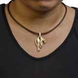 18K 1.00 Cttw Diamond Cat and Bail Pendant Necklace Collar with Matte Finish (F-G Color, VS2-SI1 Clarity)-2 thumbnail 3