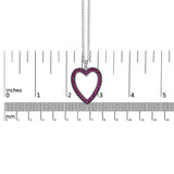 18K 1/3 Cttw Diamond and Red Ruby Open Heart with Black Rhodium 18