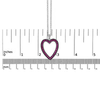18K 1/3 Cttw Diamond and Red Ruby Open Heart with Black Rhodium 18