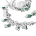 950 platinum jewelry set with diamond and Brazilian green emerald stones
