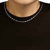 Sterling Silver 3/8 Cttw Diamond Marquise Station Necklace