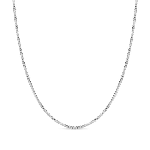 14K White Gold 3.0 Cttw Diamond Tennis Necklace