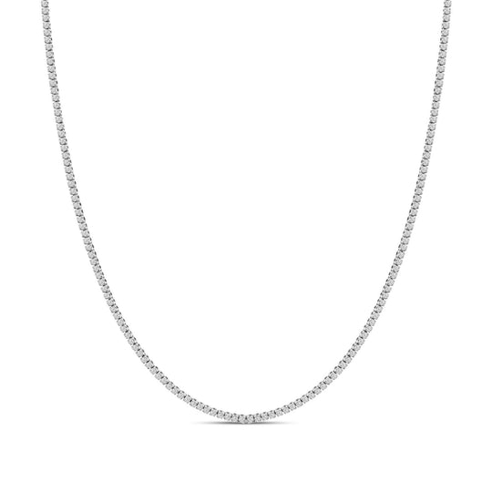 14K White Gold 3.0 Cttw Diamond Tennis Necklace-0
