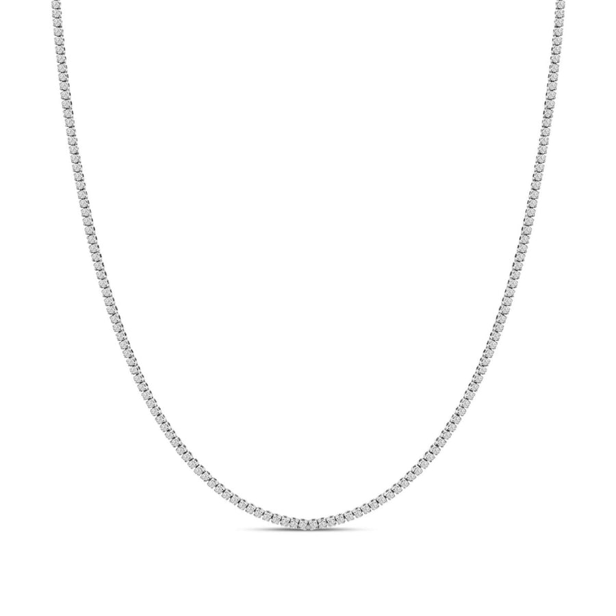 14K White Gold 3.0 Cttw Diamond Tennis Necklace