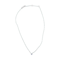 Sterling Silver Bezel Set Light Blue Aquamarine and Enamel Bead Chain Necklace