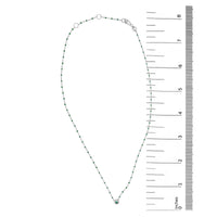 Sterling Silver Lab Created Emerald Bead Chain Necklace
