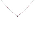 Sterling Silver Rhodolite Enamel Bead Chain Necklace 18 Inch-0
