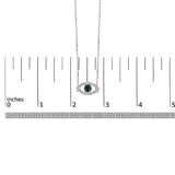 Sterling Silver 1/4 Cttw Blue and White Diamond Evil Eye Necklace-4 thumbnail 5