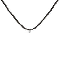 Sterling Silver Diamond Accent Black Spinel Bead Station Necklace-0