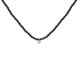 Sterling Silver Diamond Accent Black Spinel Bead Station Necklace-0 thumbnail 1