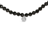 Sterling Silver Diamond Accent Black Spinel Bead Station Necklace-1 thumbnail 2