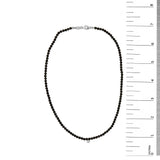 Sterling Silver Diamond Accent Black Spinel Bead Station Necklace-4 thumbnail 5