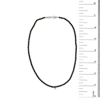 Sterling Silver Diamond Accent Black Spinel Bead Station Necklace