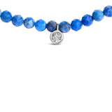Sterling Silver Diamond Accent Blue Lapis Bead Station Necklace-1 thumbnail 2