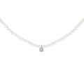 Sterling Silver Moonstone Bead Station Necklace with Diamond Accent-0