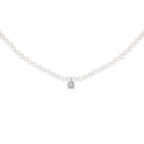 Sterling Silver Moonstone Bead Station Necklace with Diamond Accent-0 thumbnail 1