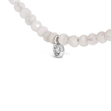 Sterling Silver Moonstone Bead Station Necklace with Diamond Accent-3 thumbnail 4