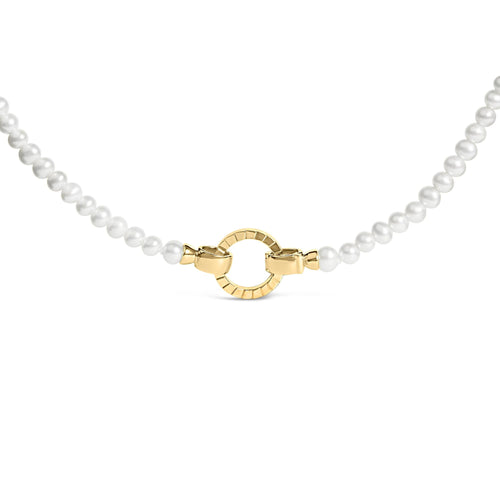 18K Yellow Gold Vermeil Pearl Strand Infinity Necklace