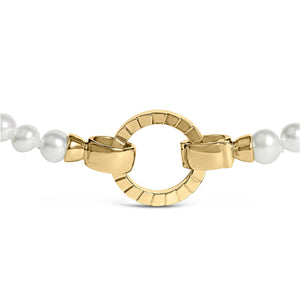 18K Yellow Gold Vermeil Pearl Strand Infinity Necklace-1