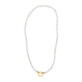 18K Yellow Gold Vermeil Pearl Strand Infinity Necklace-4 thumbnail 5