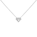 925 sterling silver necklace with diamond-shaped cluster of round diamond stones
