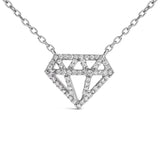Sterling Silver 1/6 Cttw Diamond Shaped Diamond Pendant Necklace-1 thumbnail 2