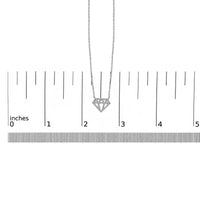 Sterling Silver 1/6 Cttw Diamond Shaped Diamond Pendant Necklace
