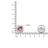 18K Rose Gold 3/8 Cttw Diamond and 11x11mm Clover-Cut Purple Amethyst Gemstone Clover Halo Stud Earrings (G-H Color, SI1-SI2 Clarity)-4 thumbnail 5