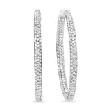 18K White Gold 2.00 Cttw Round-Cut Diamond Inner-Outer Hoop Earrings (F-G Color, VS1-VS2 Clarity)-3 thumbnail 4