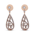 18K rose gold ring with teardrop diamond stones in F-G color VS clarity