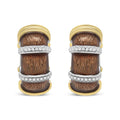 18K white gold huggie hoop earrings with round diamond stones