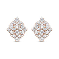 18K rose gold ring with pear and round diamond stones in floral cluster