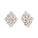 18K Rose Gold 8 1/3 Cttw Pear and Round Diamond Floral Cluster Omega Earrings (F-G Color, VS1-VS2 Clarity)-1 thumbnail 2