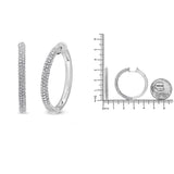18K White Gold 2 1/3 Cttw Pave Set Diamond Semi Eternity Leverback Hoop Earrings (F-G Color, VS1-VS2 Clarity)-4 thumbnail 5