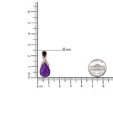 18K Rose Gold Flash Plated .925 Sterling Silver Purple Enamel 1/5 Cttw Round Pave-Set Diamond and 5.5 x 4mm Pear-Shaped Black Onyx Drop Earrings (F-G Color, VS1-VS2 Clarity)-4 thumbnail 5