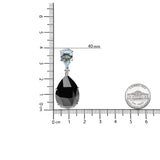 18K White Gold 1/5 Cttw Diamond with Pear Cut Sky Blue Topaz and Pear-Cut Black Onyx Gemstone Dangle Earring (G-H Color, SI1-SI2 Clarity)-4 thumbnail 5