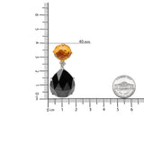 18K White and Yellow Gold 1/5 Cttw Diamond with Round Yellow Citrine and 20x15mm Pear Cut Black Onyx Gemstone Dangle Earring (G-H Color, SI1-SI2 Clarity)-4 thumbnail 5