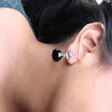 18K White Gold 1/5 Cttw Diamond with Round White Topaz and 20x15mm Pear Cut Black Onyx Gemstone Dangle Earring (G-H Color, SI1-SI2 Clarity)-2 thumbnail 3